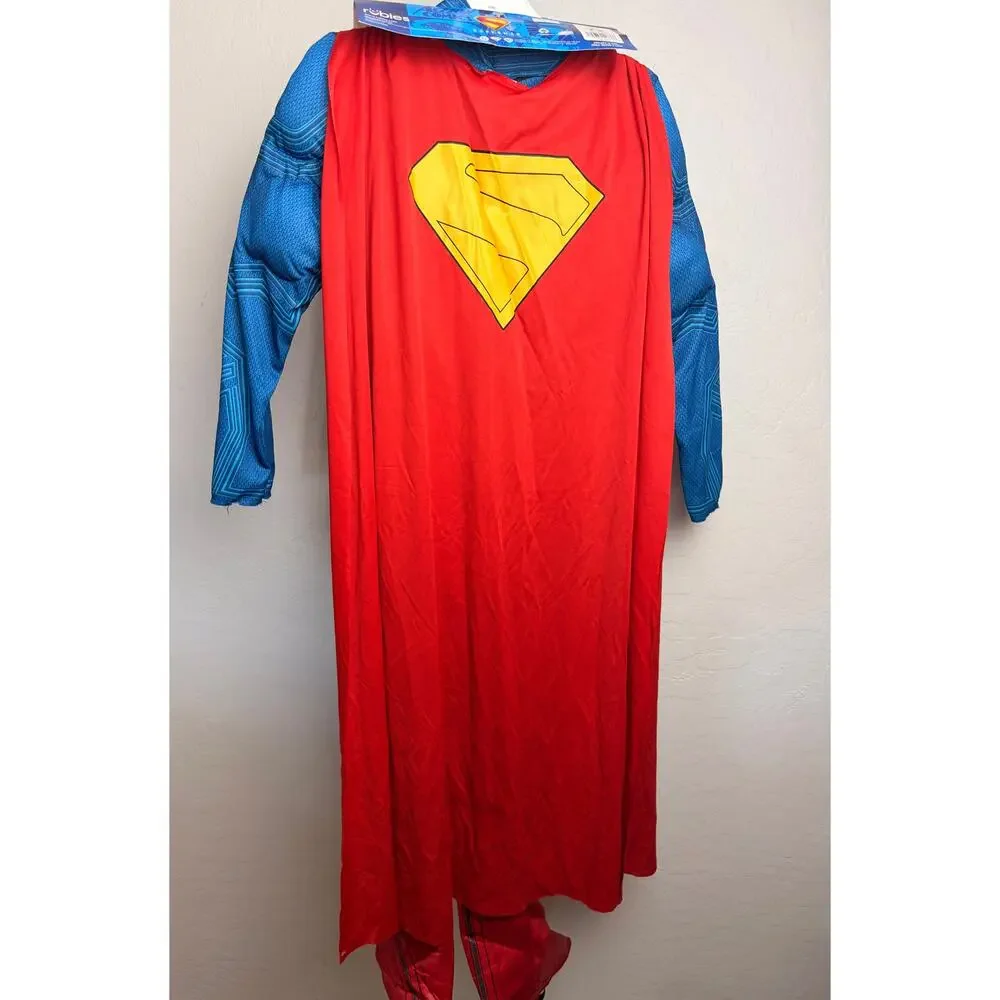 Rubies DC Superman Costume Kids Medium 7-8 Muscle Chest Light Up Emblem NWT
